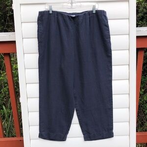 J. Jill Charcoal Linen Elastic Waist Pants